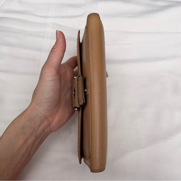 Vintage Coach Camel Leather Soho Buckle Slim Envelope Wallet - Picture 4 of 14